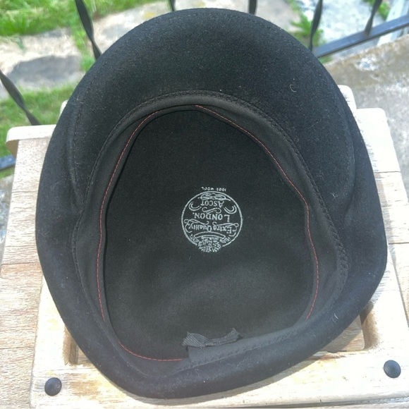 Royal Ascot Flat Cabbie Newsboy Black 100% Wool Hat Size Medium - Picture 4 of 6